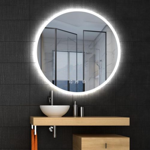 AREZZO Design LED okos tükör, 80 cm, kerek+állítható fényerő,páramentesítő funkció,óra,hőmérő, AR-3053