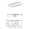 AREZZO Design Skappa mosdó-csaplyuk nélkül, pultba építhető, 100 cm, AR-146033