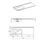 AREZZO Design Skappa mosdó-csaplyuk nélkül, pultba építhető, balos, 120 cm (60+60 cm ), AR-146040