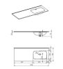 AREZZO Design Skappa mosdó-csaplyuk nélkül, pultba építhető, jobbos, 120 cm (60+60 cm ), AR-146039