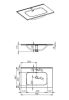 AREZZO Design Skappa mosdó, pultba építhető, 70 cm, AR-145835