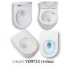 AREZZO Design KANSAS Vortex Rimless függesztett WC, fehér, AR-801