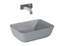 AREZZO Design Reni mosdótál, pultra építhető, matt  ezüstszürke, 46x33 cm, AR-145097
