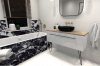AREZZO Design Rika mosdótál, pultra építhető, matt fekete/matt ezüstszürke, 52x40 cm, AR-145001
