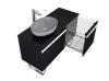AREZZO Design Rika mosdótál, pultra építhető, matt fekete/matt ezüstszürke, 52x40 cm, AR-145001