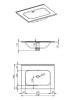 AREZZO Design Skappa mosdó-csaplyuk nélkül, pultba építhető, 60 cm, AR-146031