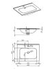 AREZZO Design Skappa mosdó, pultba építhető, 60 cm, AR-145830