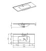 AREZZO Design Skappa mosdó, pultba építhető, 100 cm, AR-145855