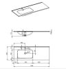 AREZZO Design Skappa mosdó, pultba építhető, balos, 120 cm (80+40 cm ), AR-145915