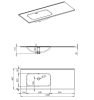 AREZZO Design Skappa mosdó-csaplyuk nélkül, pultba építhető, balos, 120 cm (80+40 cm ), AR-146038