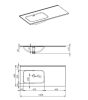 AREZZO Design Skappa mosdó-csaplyuk nélkül, pultba építhető, balos, 100 cm (60+40 cm ), AR-146036