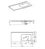 AREZZO Design Skappa mosdó-csaplyuk nélkül, pultba építhető, jobbos, 100 cm (60+40 cm ), AR-146035