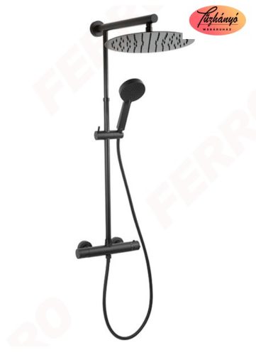 Ferro Trevi Black zuhanyrendszer termosztátos csapteleppel, NP75-TRV7U-BL