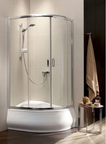Radaway Premium Plus E1700, aszimmetrikus íves zuhanykabin, 100x80 cm, 30481-01-01N