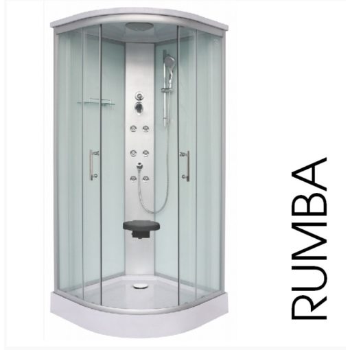 Sanotechnik RUMBA hidromasszázs zuhanykabin, fehér, 90x90x215 cm, CL88