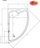 Sanotechnik Liverpool aszimmetrikus sarokkád, jobbos, 165x95 cm, 415000