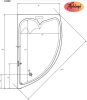 Sanotechnik London aszimmetrikus sarokkád, balos, 165x95 cm, 416000