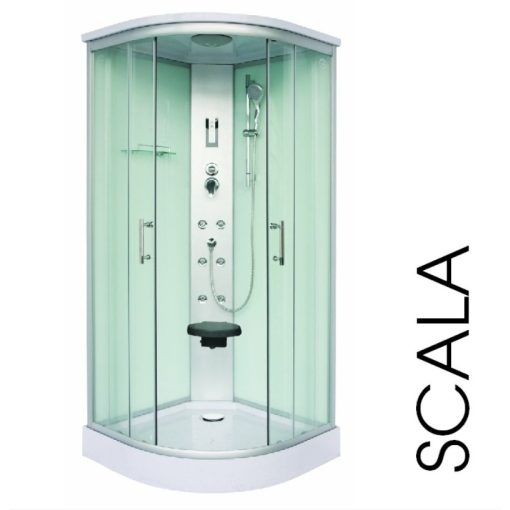Sanotechnik Scala hidromasszázs zuhanykabin, fehér, 90x90x215 cm, CL106