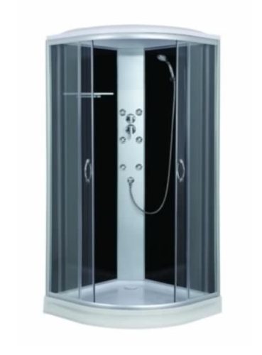 Sanotechnik PUNTO Quick Line hidromasszázs zuhanykabin, fekete, 90x90x209 cm, CL07