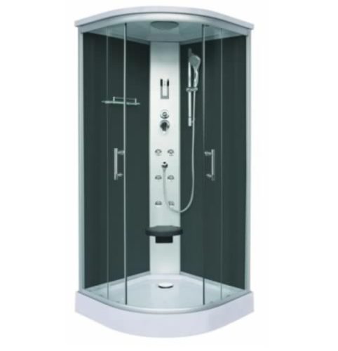 Sanotechnik Scala hidromasszázs zuhanykabin, fekete, 90x90x215 cm, CL96