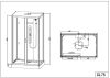 Sanotechnik SKY 3 Quick Line hidromasszázs zuhanykabin, 80x120x225 cm, CL75