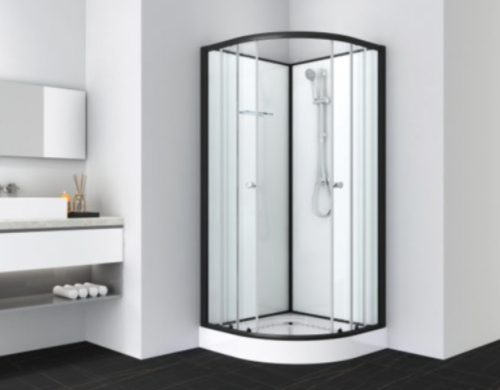 Sanotechnik BELA 2 komplett zuhanykabin, íves, fekete, 90x90 cm, PS13B