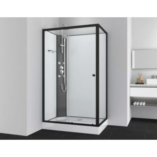 Sanotechnik VIVA 1 hidromasszázs zuhanykabin, aszimmetrikus, fekete, 80x120x225 cm, PS19B