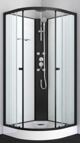 Sanotechnik RELOAD hidromasszázs zuhanykabin, fekete, 90x90x225 cm, PS16B
