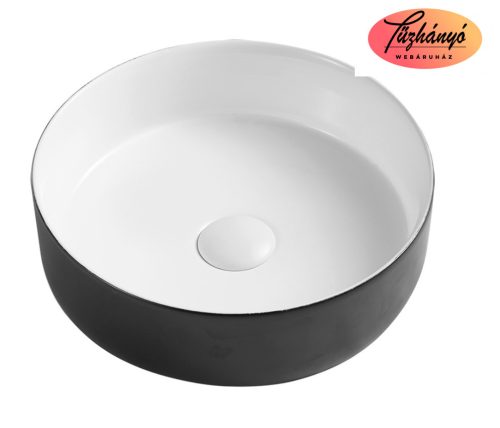 Wellis Rose B&W matt fekete-fehér pultra építhető porcelán mosdó, WF00087